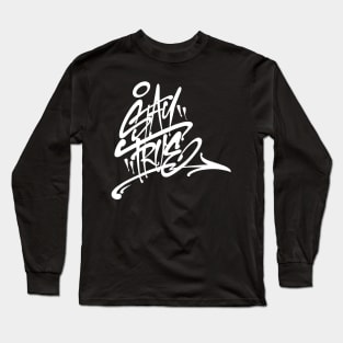 Graffiti Tag "Stay True" - Black Long Sleeve T-Shirt